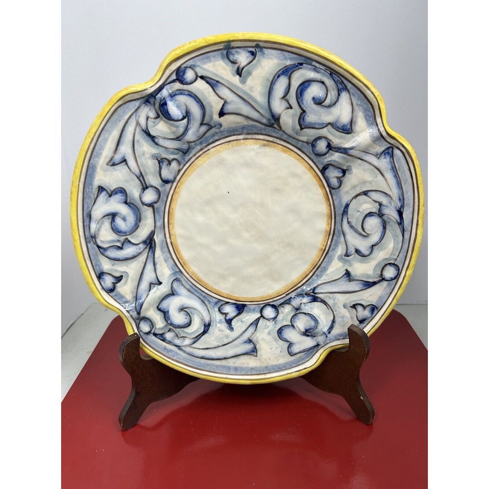 Vietri Susanna Scalloped Charger Dinner Plate 11.5" Ceramic Made In Italy